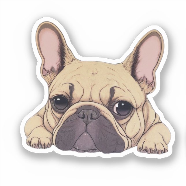 Niedlicher Bulldog Aufkleber (Vorderseite)