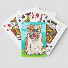 Niedlicher Bulldog-Cartoon Spielkarten