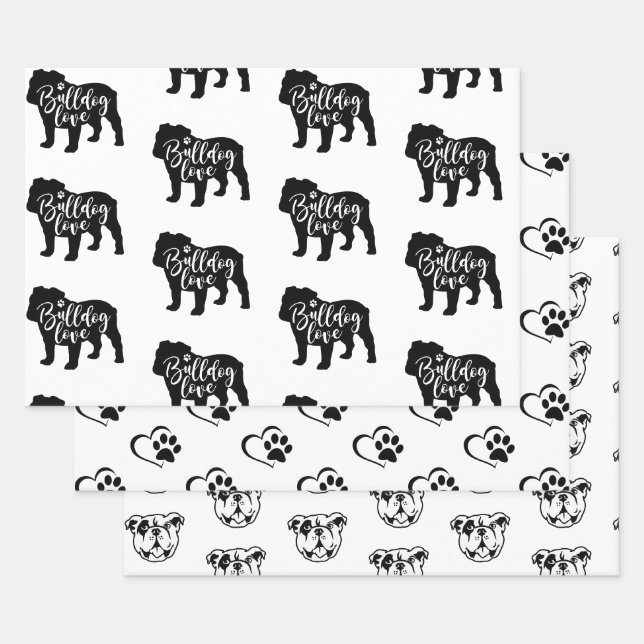 Niedlicher Bulldog Geschenkpapier Set (Set)