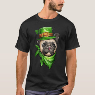 Niedlicher Bulldog Hund Lover Leprechaun Hat Happy T-Shirt