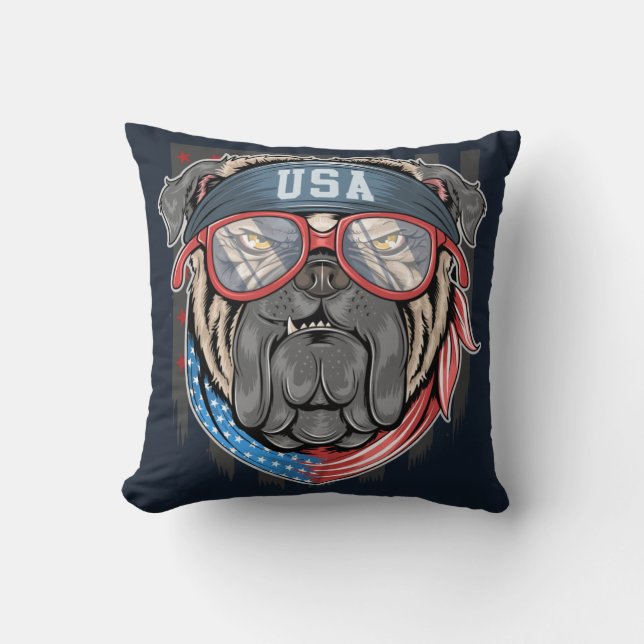 Niedlicher Bulldog Kissen (Vorderseite)