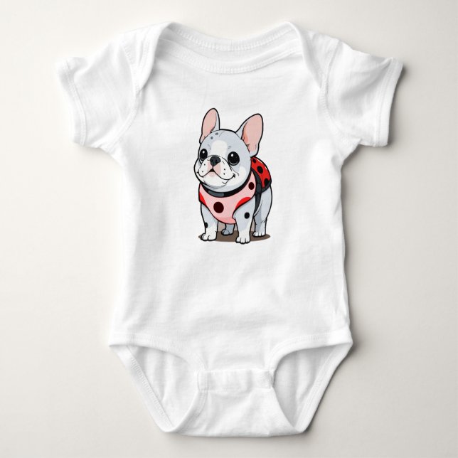 Niedlicher Bulldog Ladybug Baby Strampler (Vorderseite)