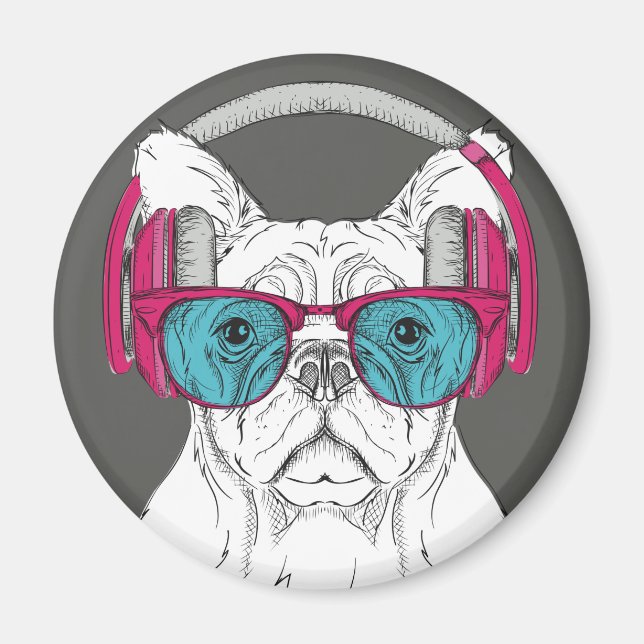 Niedlicher Bulldog Magnet (Vorne)