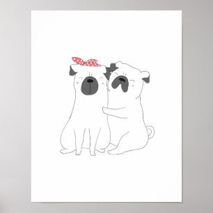 Niedlicher Bulldog   Matching Dog Lover Gift Poster