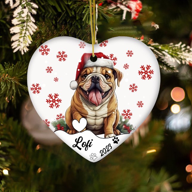 Niedlicher Bulldog-Personalisierte Keramik Ornament (Von Creator hochgeladen)