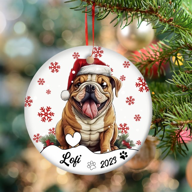 Niedlicher Bulldog-Personalisierte Keramik Ornament (Von Creator hochgeladen)