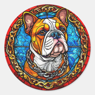 Niedlicher Bulldog Runder Aufkleber
