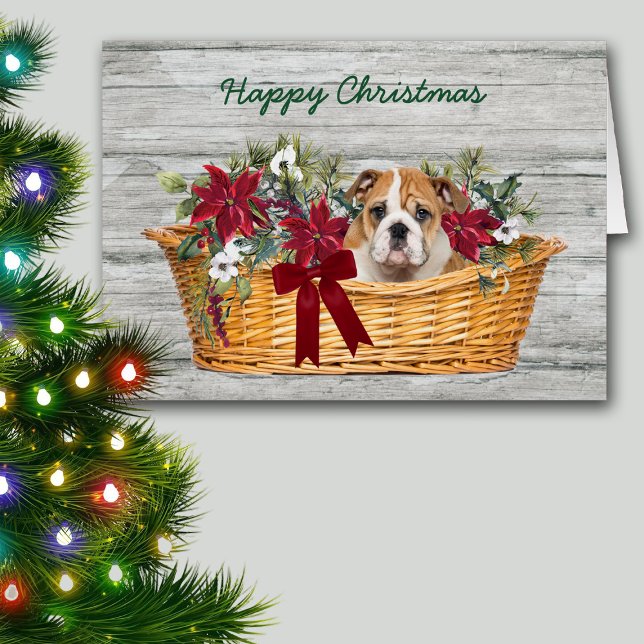 Niedlicher Bulldog Welpe in Basketball Weihnachtsk (Von Creator hochgeladen)