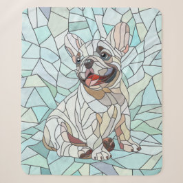 Niedlicher Bulldog Welpe - pastellfarbenes Mosaik Sherpadecke