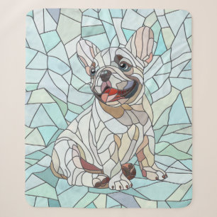 Niedlicher Bulldog Welpe - pastellfarbenes Mosaik Sherpadecke