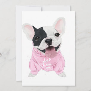 Niedlicher Bulldoghund Nur Liebe Feiertagskarte