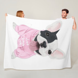 Niedlicher Bulldoghund   Nur Liebe Fleecedecke