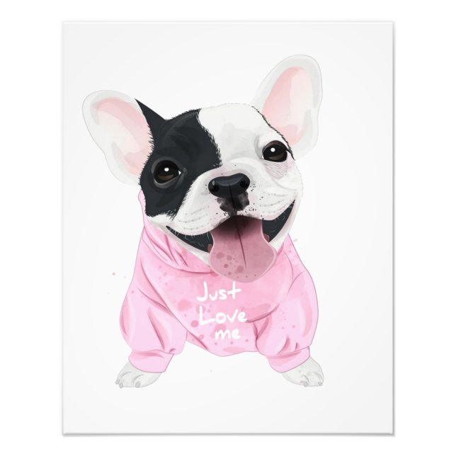 Niedlicher Bulldoghund | Nur Liebe Fotodruck (Vorne)