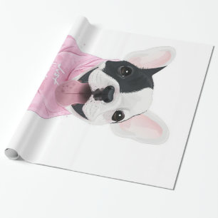 Niedlicher Bulldoghund Nur Liebe Geschenkpapier