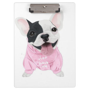 Niedlicher Bulldoghund Nur Liebe Klemmbrett