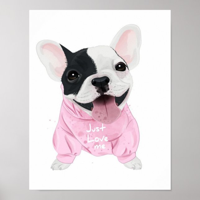 Niedlicher Bulldoghund | Nur Liebe Poster (Vorne)