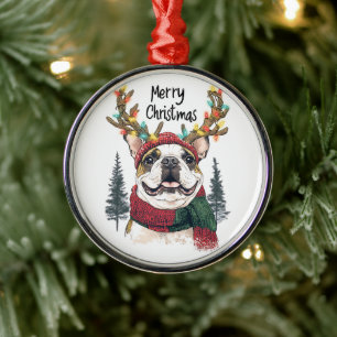 Niedlicher Bulldoghund Ornament Aus Metall