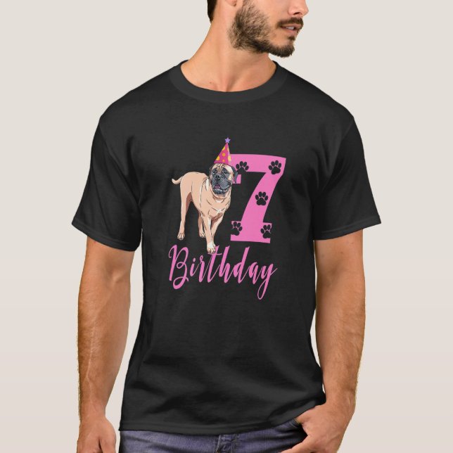 Niedlicher Bullmastiff Hund 1Geburtstag T-Shirt (Vorderseite)