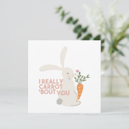 Niedlicher Bunny Carrot Pun - Ich bin wirklich Car Dankeskarte