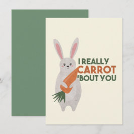 Niedlicher Bunny Carrot Pun - Ich bin wirklich Car Mitteilungskarte