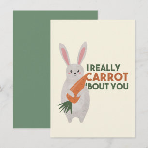 Niedlicher Bunny Carrot Pun - Ich bin wirklich Car Mitteilungskarte