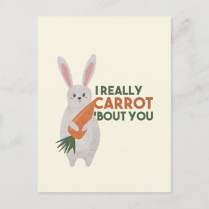 Niedlicher Bunny Carrot Pun - Ich bin wirklich Car Postkarte