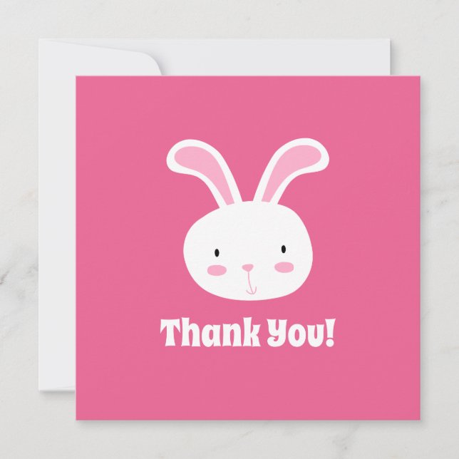Niedlicher Bunny Danke-Karte (Vorderseite)