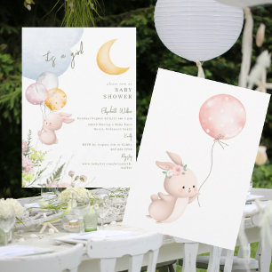 Niedlicher Bunny - Einladung zur Girl Baby Dusche