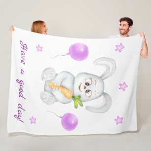 Niedlicher Bunny für eine positive Stimmung Poster Fleecedecke