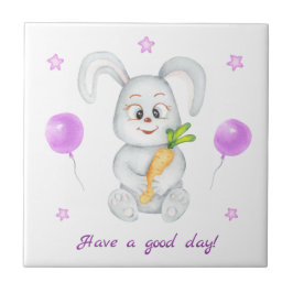 Niedlicher Bunny für eine positive Stimmung Poster Fliese