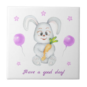 Niedlicher Bunny für eine positive Stimmung Poster Fliese