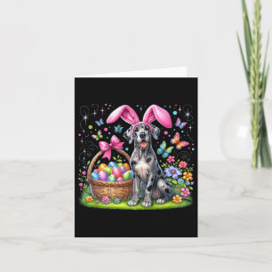 Niedlicher Bunny Great Dane Dog Ostereier Korb Est Karte