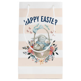 Niedlicher Bunny in Basket & Hübsch Florals Happy  Kleine Geschenktüte