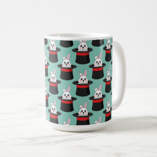 Niedlicher Bunny in Wizard Hat Pattern Kaffeetasse