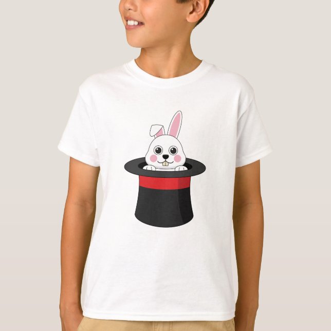 Niedlicher Bunny in Wizard Hat T-Shirt (Vorderseite)