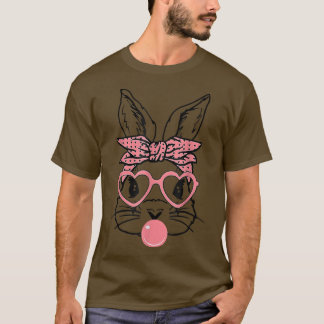 Niedlicher Bunny mit Bandana Herzbrille Bubblegum T-Shirt