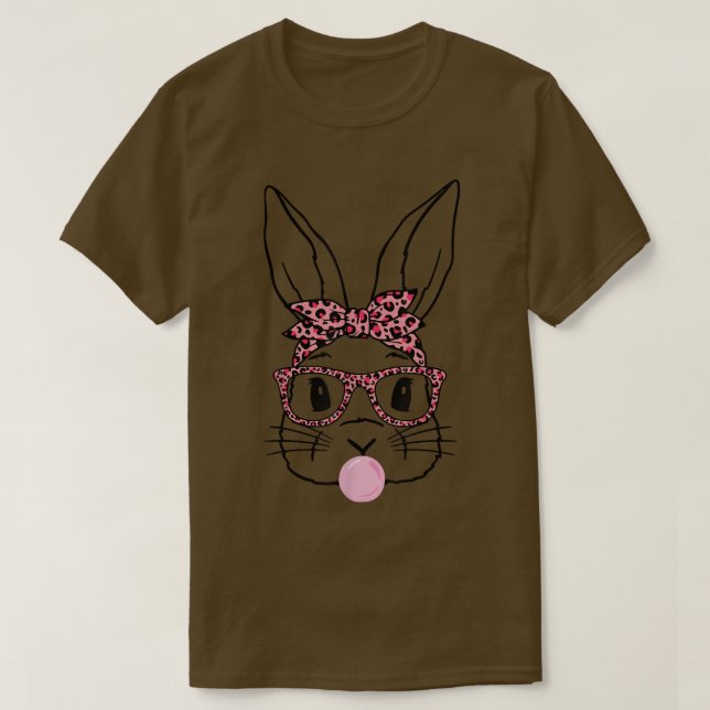Niedlicher Bunny mit Bandana Herzbrille Bubblegum  T-Shirt (Design vorne)