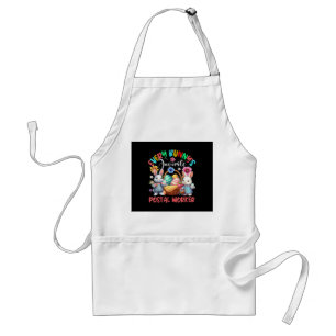 Niedlicher Bunny mit Brille Leopard Print Osterson Schürze
