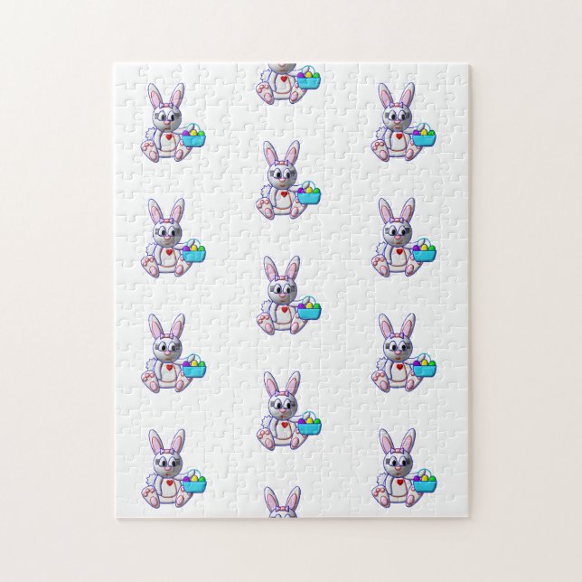 Niedlicher Bunny mit einem Korb (Vertikal)