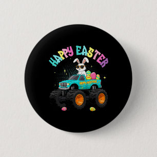 Niedlicher Bunny Monster Truck Happy Osterfest für Button