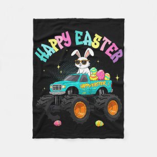 Niedlicher Bunny Monster Truck Happy Osterfest für Fleecedecke