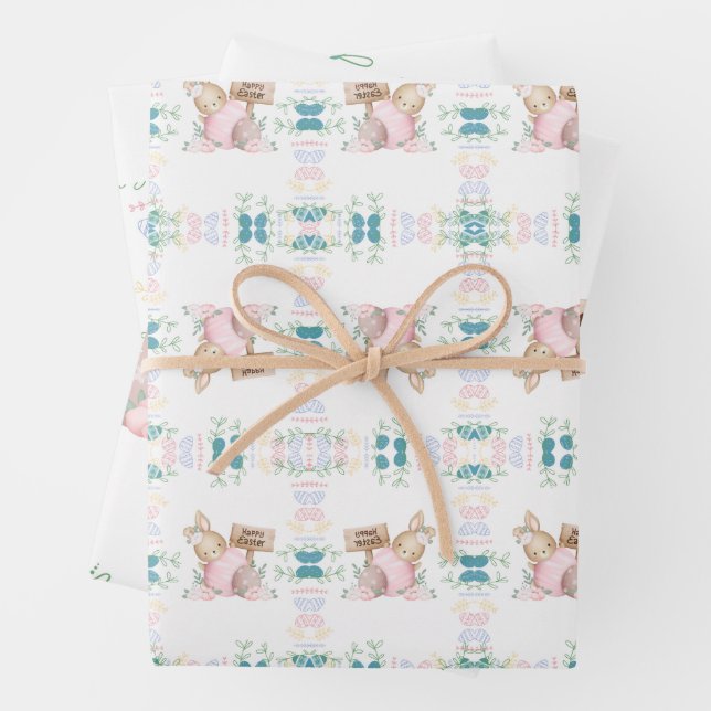 Niedlicher Bunny Osteraster Geschenkpapier Set (Beispiel)