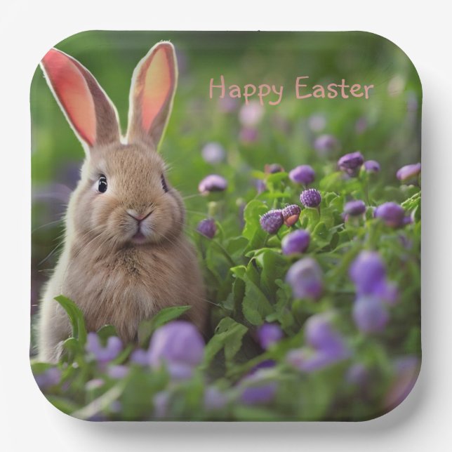 Niedlicher Bunny Osteraster Pappteller (Vorderseite)