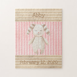 Niedlicher Bunny Pink Girl Keepake Geburtsstunde