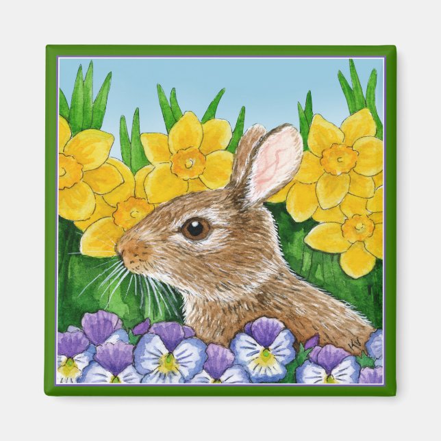Niedlicher Bunny Rabbit Frühjahrsmagnet Magnet (Vorne)