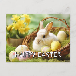 Niedlicher Bunny sagt glücklich Ostern Postkarte