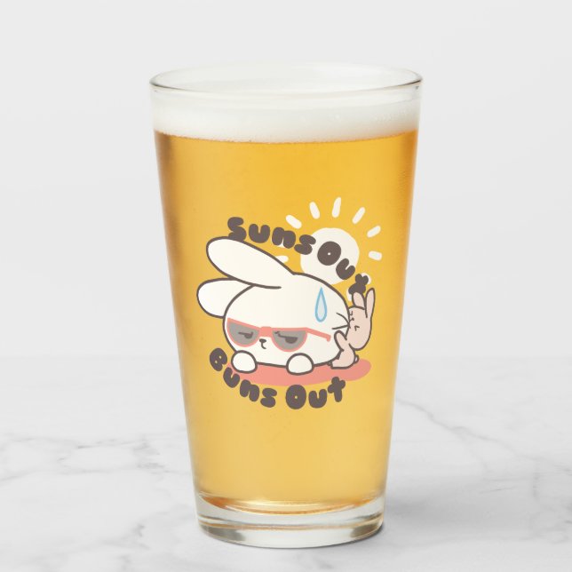 Niedlicher Bunny sonuns aus Buns heraus Glas (Vorne (Gefüllt))