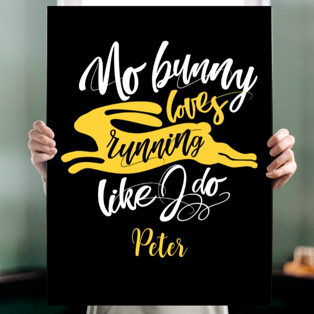 Niedlicher Bunny Sport Run Motivation Schwarz-weiß Poster (Von Creator hochgeladen)