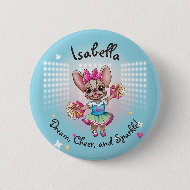 Niedlicher bunter französischer Geistesgeist Button (Vorderseite)