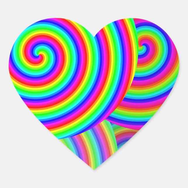 Niedlicher bunter glücklicher Regenbogen Herz-Aufkleber (Vorderseite)
